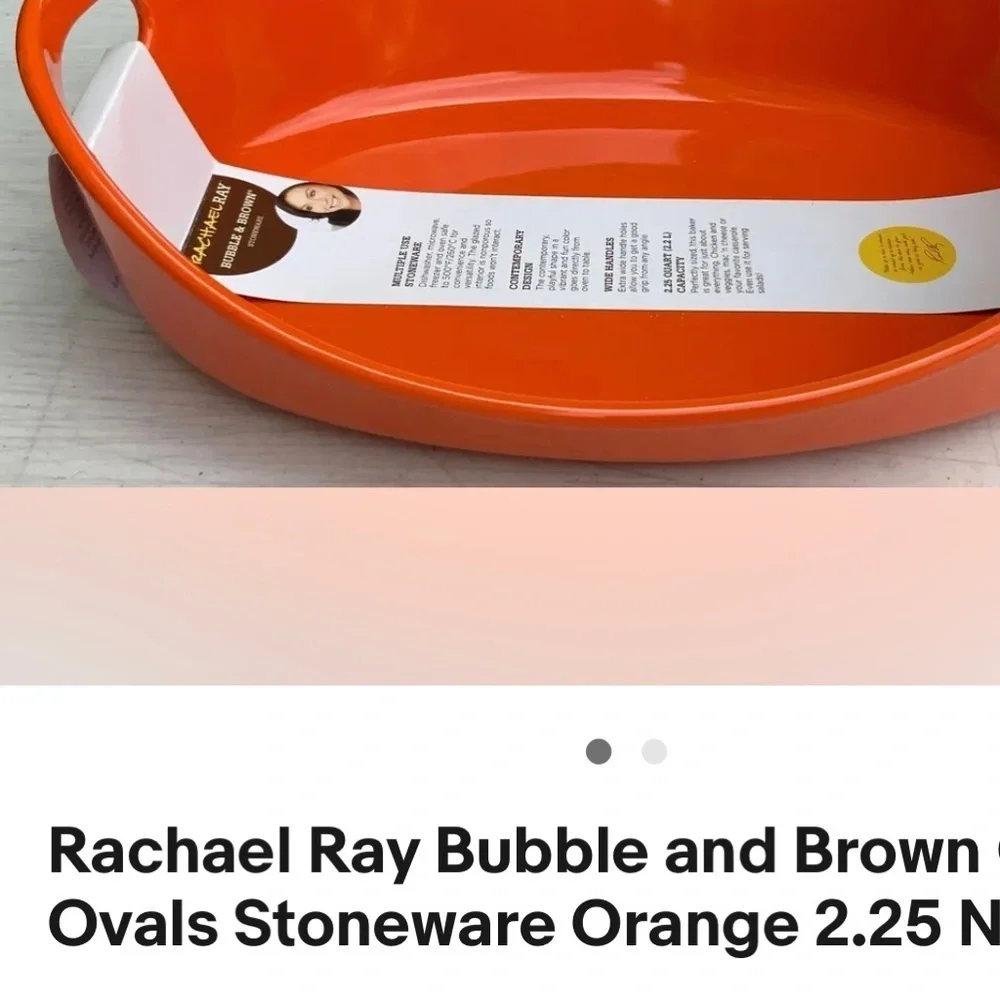 Rachel Ray Set of 2 - 1.25 & 2.25 Double Bubble Ovals Stone Wear Cookware.